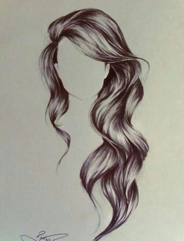 С девушками нарисованные с длинными волосами