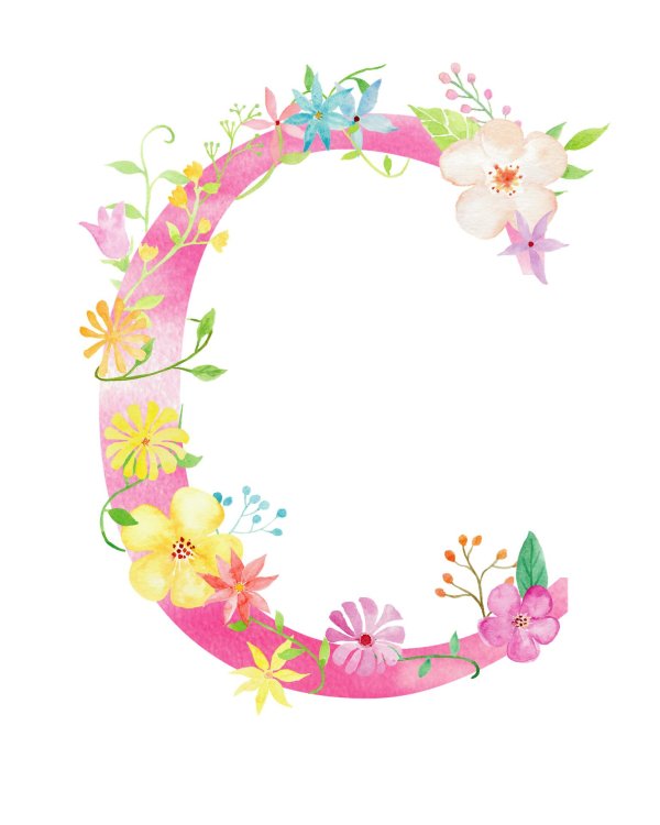 цветочные буквы