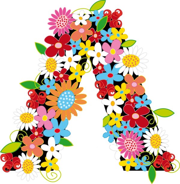 цветочный алфавит буква а
