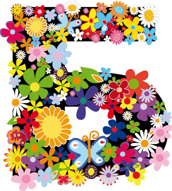 красивые цветочные цифры