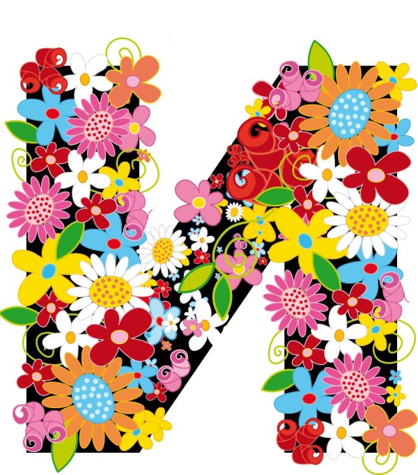 цветочный алфавит буква а