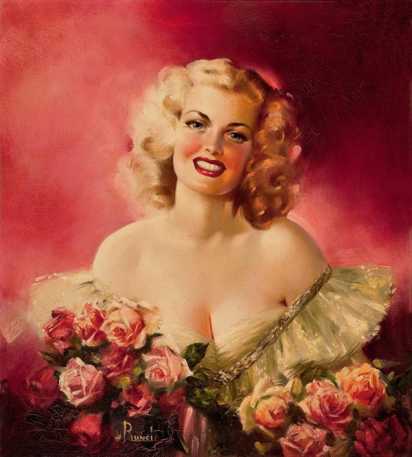 Открытка девушка