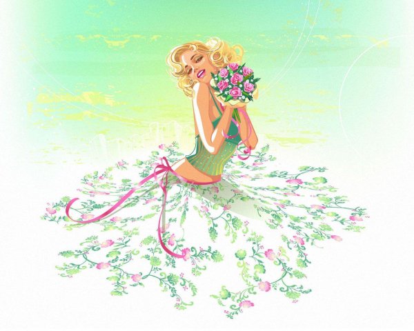 Открытка девушка