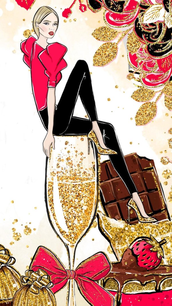 Открытка девушка