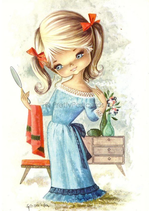 Открытка девушка