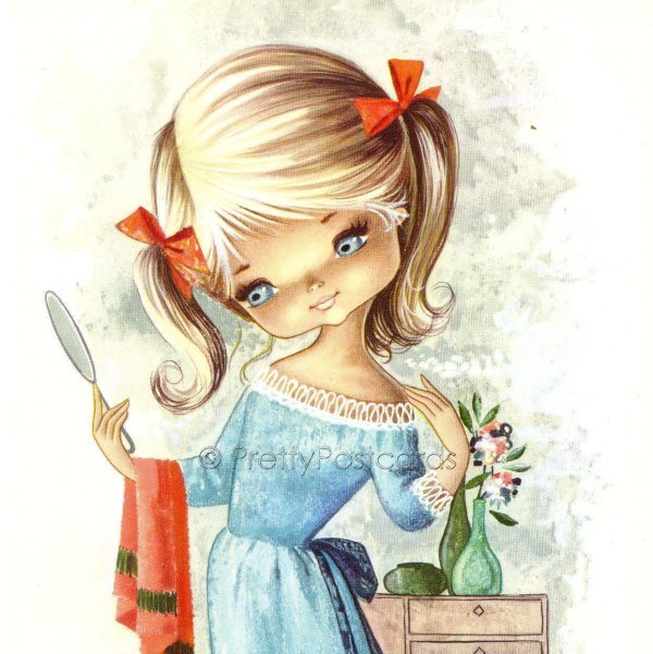 Открытка девушка