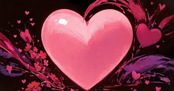 сердца розовые