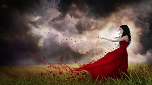 Девушка и ветер