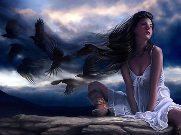 Девушка и ветер