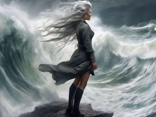 Девушка и ветер