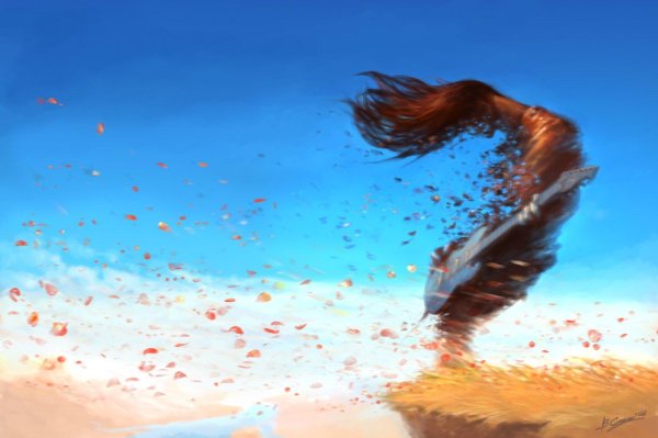 Девушка и ветер