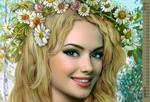 Девушка лето нарисованные