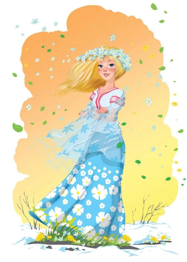 Девушка лето нарисованные