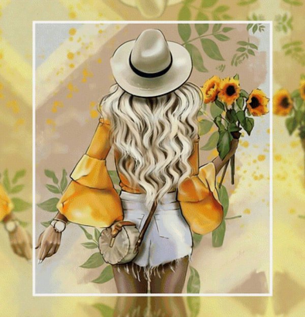 Девушка лето нарисованные