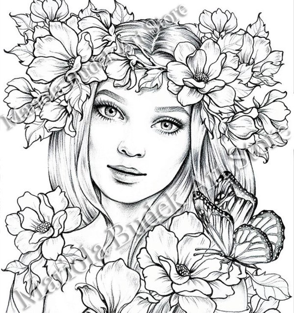 Девушка лето нарисованные