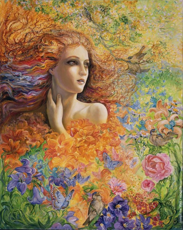 Девушка лето нарисованные