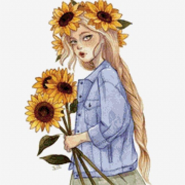 Девушка лето нарисованные