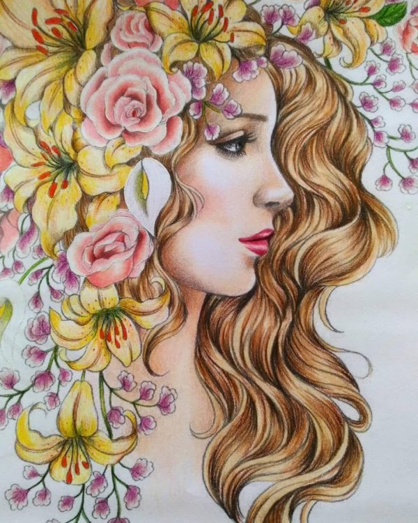 Девушка лето нарисованные