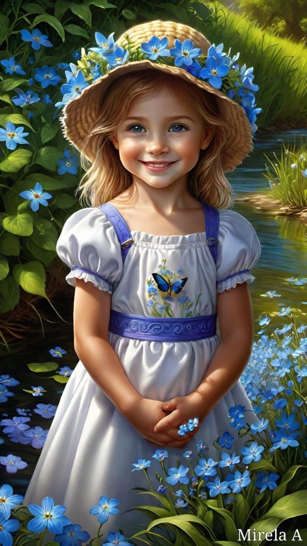 Девушка лето нарисованные