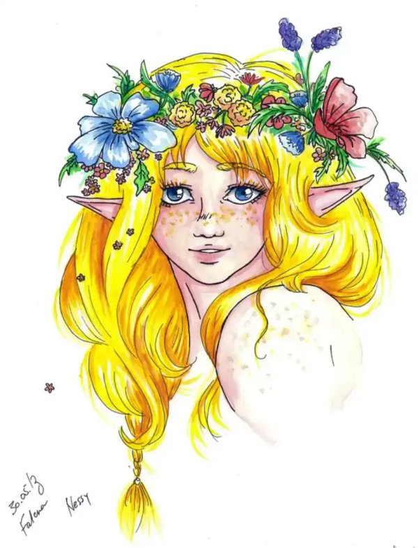 Девушка лето нарисованные