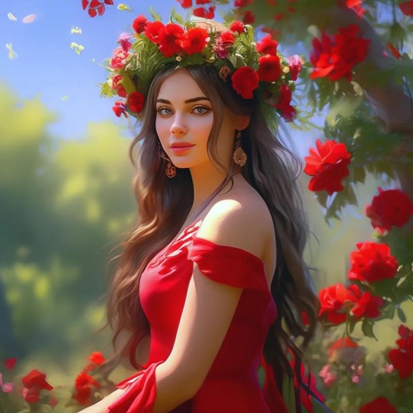 Девушка лето нарисованные