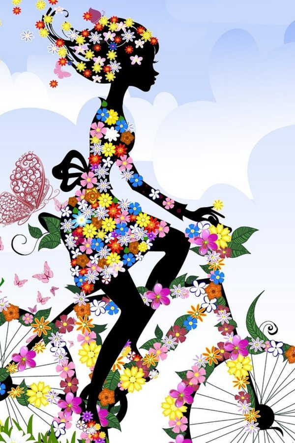 Девушка лето нарисованные