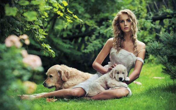 Девушка с животными