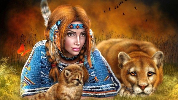 Девушка с животными