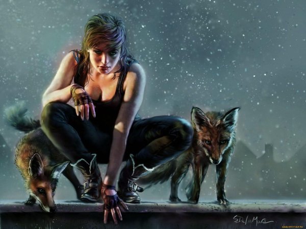 Девушка с животными