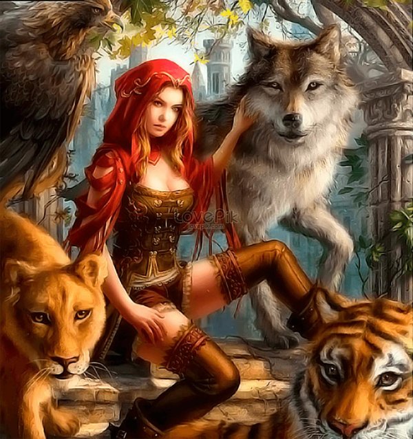 Девушка с животными