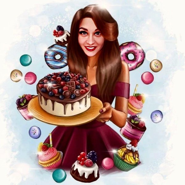 Девушка на торт