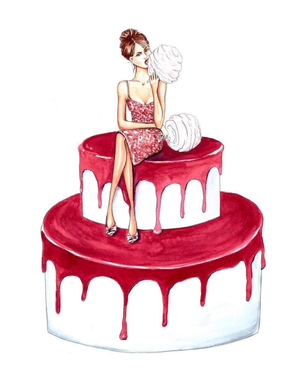 Девушка на торт