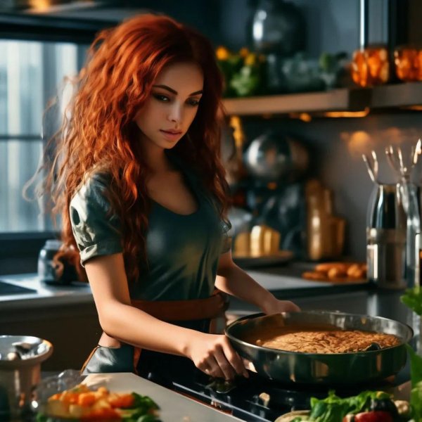 Девушка на кухне