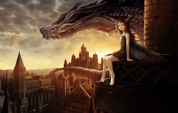Девушка на драконе