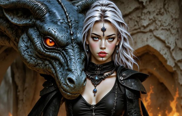 Девушка на драконе