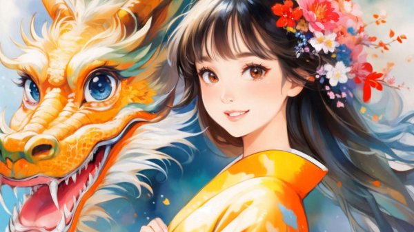 Девушка на драконе