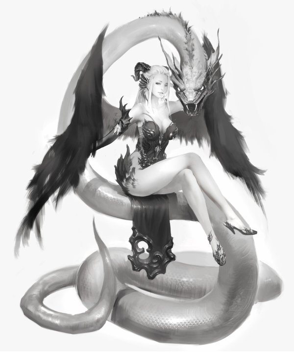 Девушка на драконе