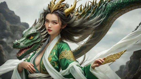 Девушка на драконе