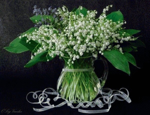 букет ландышей гусь хрустальный