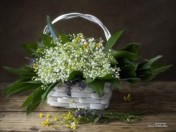 ландыши в корзине