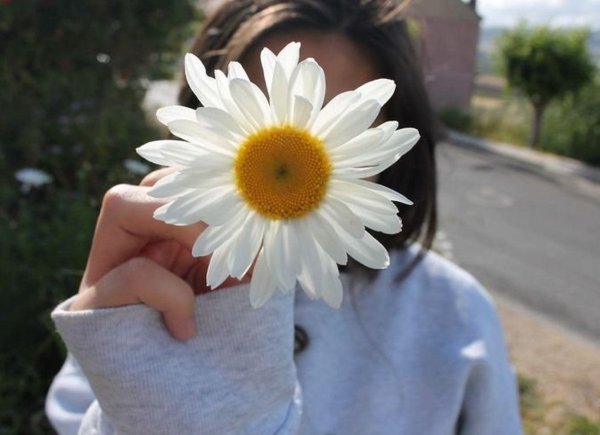 Девушка с ромашками