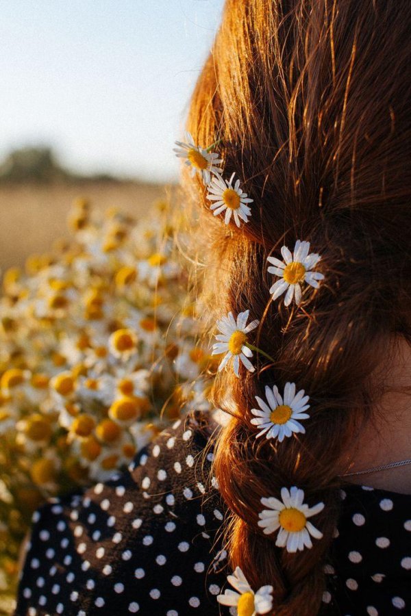 Девушка с ромашками