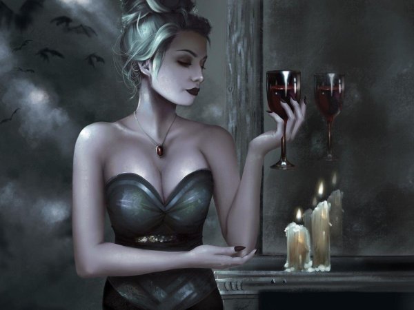 Девушка с бокалом