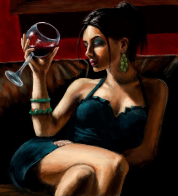 Девушка с бокалом