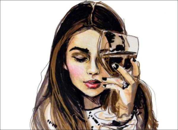 Девушка с бокалом