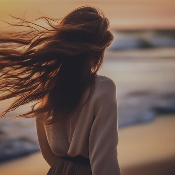 Девушка стоит спиной