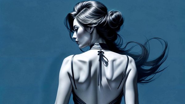 Девушка стоит спиной