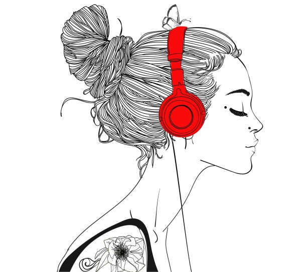 Девушка с наушниками