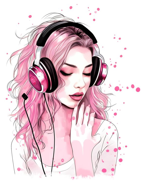 Девушка с наушниками