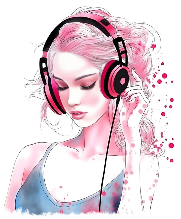 Девушка с наушниками